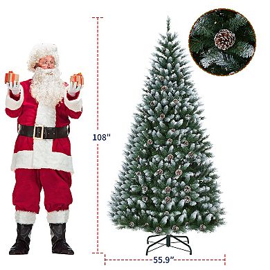IDEALHOUSE Christmas Tree 9ft Pre-Lit White Artificial with 1042 Branches
