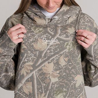 Embroidered Yee Haw Rope White Thread - Camo Hoodie