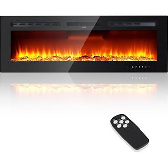 IDEALHOUSE 50 inch Electric Fireplace 12-Color Flame, Remote Control, 750W/1500W Heater