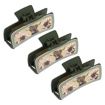 3 pc Hair Claw Clips, Highland Cattle Hair Claw Clips for Women, Hair Claw Clips for Thick Hair