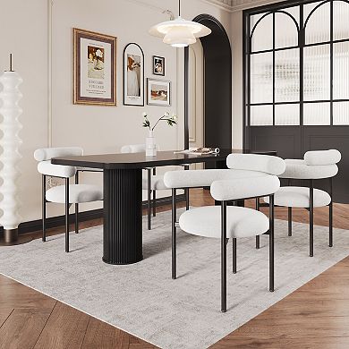 Naci Modern Fabric Dining Arm Chairs by Christopher Knight Home