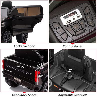 Chevrolet Silverado 12V Kids Electric Truck w/ Parent Remote & LED Lights