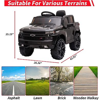 Chevrolet Silverado 12V Kids Electric Truck w/ Parent Remote & LED Lights