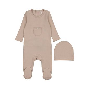 Ribbed Pocket Footie - Baby Neutral