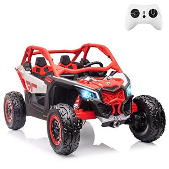 Licensed Can-Am 2-Seater Kids Ride On UTV, 24V Electric Car w/Remote, Suspension, LED Lights