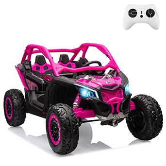 Licensed Can-Am 2-Seater Kids Ride On UTV, 24V Electric Car w/Remote, Suspension, LED Lights