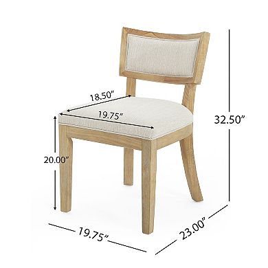 Fescue Fabric and Rubberwood Upholstered Dining Chairs (Set of 2) by Christopher Knight Home