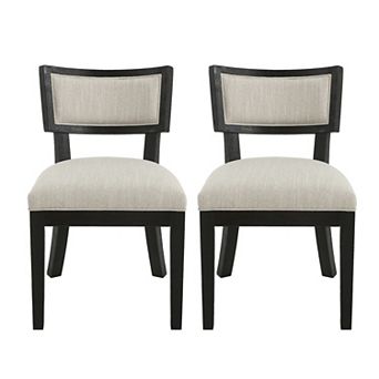Fescue Fabric and Rubberwood Upholstered Dining Chairs (Set of 2) by Christopher Knight Home