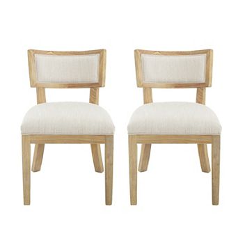 Fescue Fabric and Rubberwood Upholstered Dining Chairs (Set of 2) by Christopher Knight Home