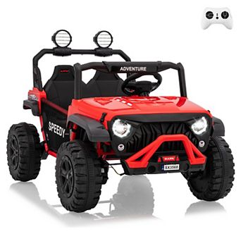 24V 2-Seater Kids Ride On Truck, 4WD Electric Vehicle w Remote,3 Speeds, Suspension, LED Lights