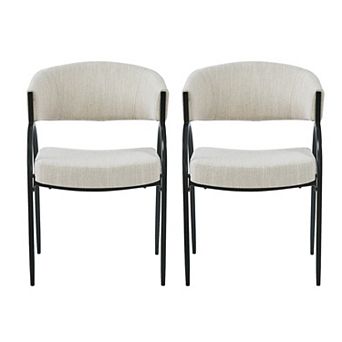 Naci Modern Fabric Dining Chairs With Metal Legs by Christopher Knight Home