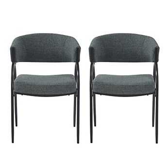 Naci Modern Fabric Dining Chairs With Metal Legs by Christopher Knight Home