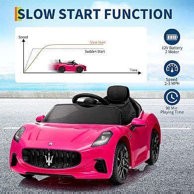 Maserati 12V Ride-On Car, 7Ah Battery & Remote Control, Spring Suspension & Lights