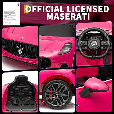 Maserati 12V Ride-On Car, 7Ah Battery & Remote Control, Spring Suspension & Lights