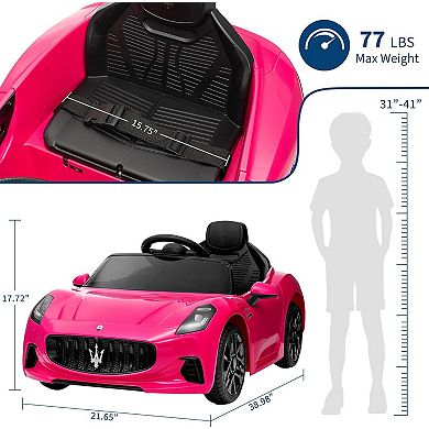 Maserati 12V Ride-On Car, 7Ah Battery & Remote Control, Spring Suspension & Lights