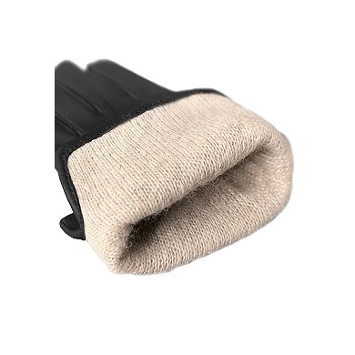 Men`s Premium Lamb Leather Touchscreen Gloves "CARL" Cashmere Lining