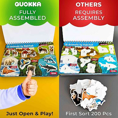 QUOKKA Montessori Busy Book for Toddlers 3-5 Years with 15 Interactive Pages