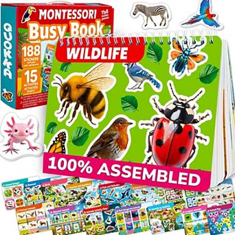 QUOKKA Montessori Busy Book for Toddlers 3-5 Years with 15 Interactive Pages