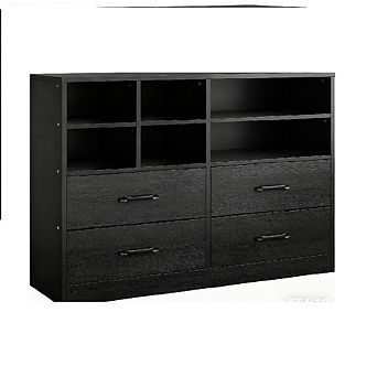 Wooden Dresser Bedroom Storage Cabinet Open Shelving,TV Stand for Apartments, Living Room, Entryway