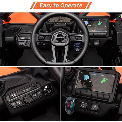 12V Licensed Can-Am Kids Ride On UTV, Electric Off-Road Car w/Remote, LED Lights, Music