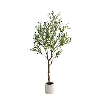 Artificial Olive Tree, Lifelike Faux Potted Plant for Home Office Floor Decor