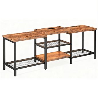 67" TV Stand with LED Lights & Power Outlets, Media Console for 55-75 inch TVs