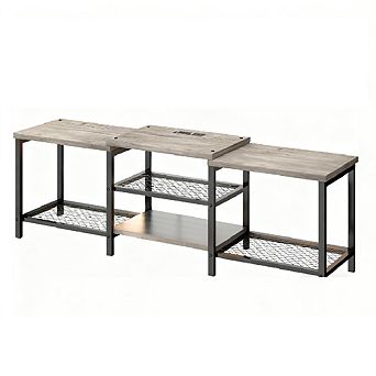 67" TV Stand with LED Lights & Power Outlets, Media Console for 55-75 inch TVs