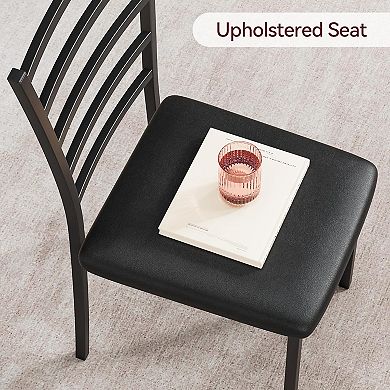 Modern 5-Piece Dining Set: Table & 4 Metal Chairs for Contemporary Spaces