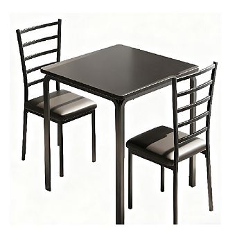 Modern 5 pc Dining Set: Table & 4 Metal Chairs for Contemporary Spaces