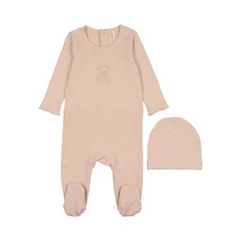 Vintage Bear Footie - Baby Girls