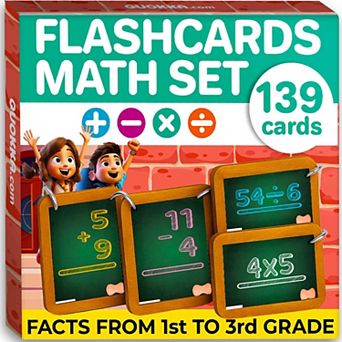 QUOKKA Math Flash Cards Set for Ages 48 Addition, Subtraction, Multiplication & Division