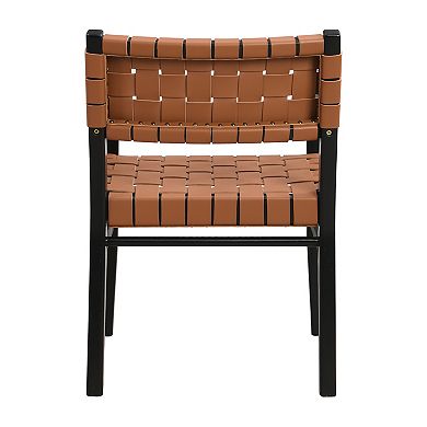 Prosen PU Leather Rubberwood Dining Chairs With Arms (Set of 2) by Christopher Knight Home