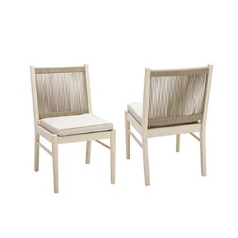 Cascade Outdoor Acacia Wood Dining Chairs With Cushions (Set of 2) by Christopher Knight Home