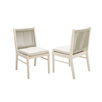 Cascade Outdoor Acacia Wood Dining Chairs With Cushions (Set of 2) by Christopher Knight Home