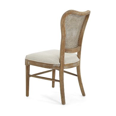 Reno Rubberwood Dining Chairs with Rattan Backrest (Set of 2) by Christopher Knight Home