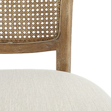 Reno Rubberwood Dining Chairs with Rattan Backrest (Set of 2) by Christopher Knight Home