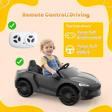 12V Licensed McLaren Kids Ride On Car, Electric Sports Car w/Remote,2 Speeds,Sound,LED Headlights