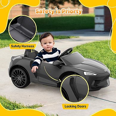 12V Licensed McLaren Kids Ride On Car, Electric Sports Car w/Remote,2 Speeds,Sound,LED Headlights