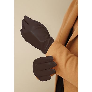 Women`s Premium Lamb Leather Touchscreen Gloves "LOLA"; Cashmere Lining