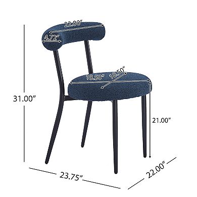 Bia Modern Iron Upholstered Dining Chairs (Set of 2) by Christopher Knight Home