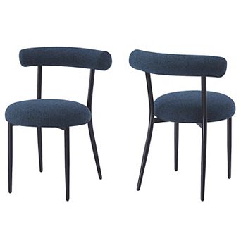 Bia Modern Iron Upholstered Dining Chairs (Set of 2) by Christopher Knight Home