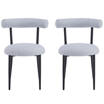 Bia Modern Iron Upholstered Dining Chairs (Set of 2) by Christopher Knight Home