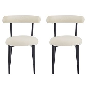Bia Modern Iron Upholstered Dining Chairs (Set of 2) by Christopher Knight Home