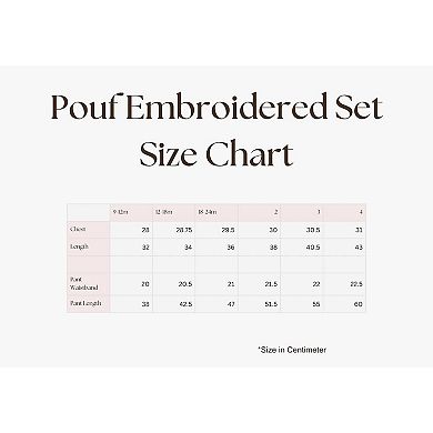 POUF Embroidered Set - Baby Girls