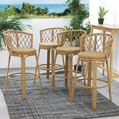 Solstice Outdoor Wicker Barstools by Christopher Knight Home