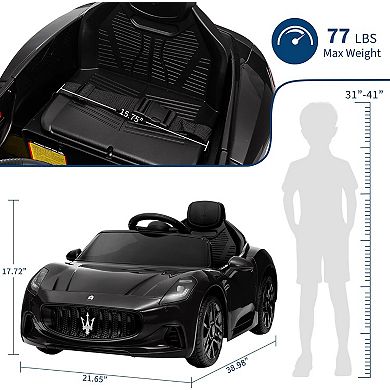 Maserati 12V Ride-On Car, 7Ah Battery & Remote Control, Spring Suspension & Lights