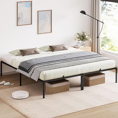 Metal Platform Bed Frame, Heavy Duty Steel Slats, Noise Free, No Box Spring Needed