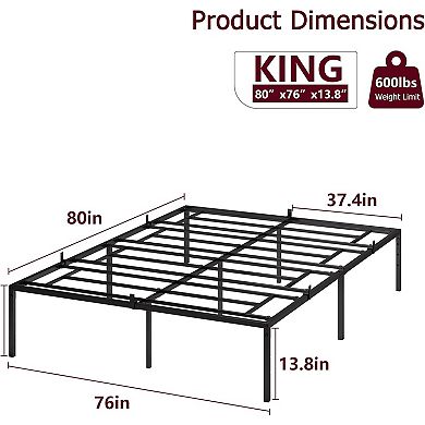 Metal Platform Bed Frame, Heavy Duty Steel Slats, Noise Free, No Box Spring Needed