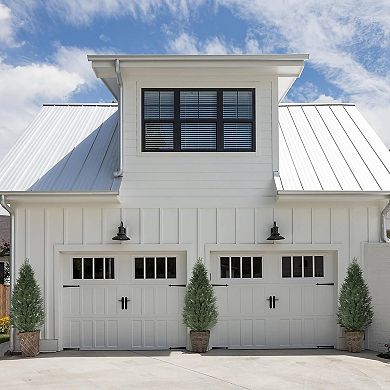 Artificial Topiary Set of 2 Trees with UV Resistant Faux Cedar and Grass for Indoor and Outdoor.