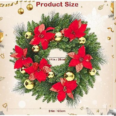 Battery-Operated LED Garland with Pine Cones & Berries for Stairway and Mantle Decor